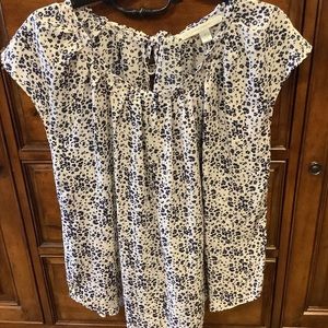 Lauren Conrad Blue Floral Sleeveless Top Size XL
